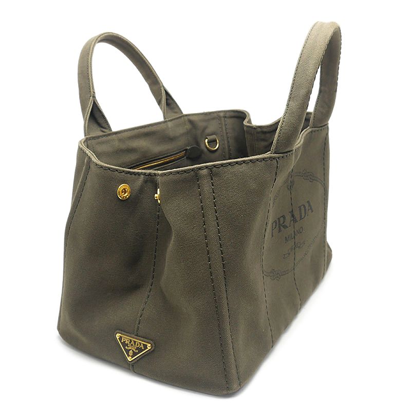 Prada Canapa 2-Way Tote Militare — view 2
