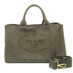 Prada Canapa 2-Way Tote Militare