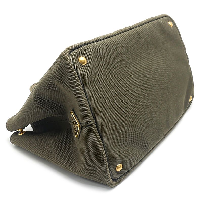 Prada Canapa 2-Way Tote Militare — view 3