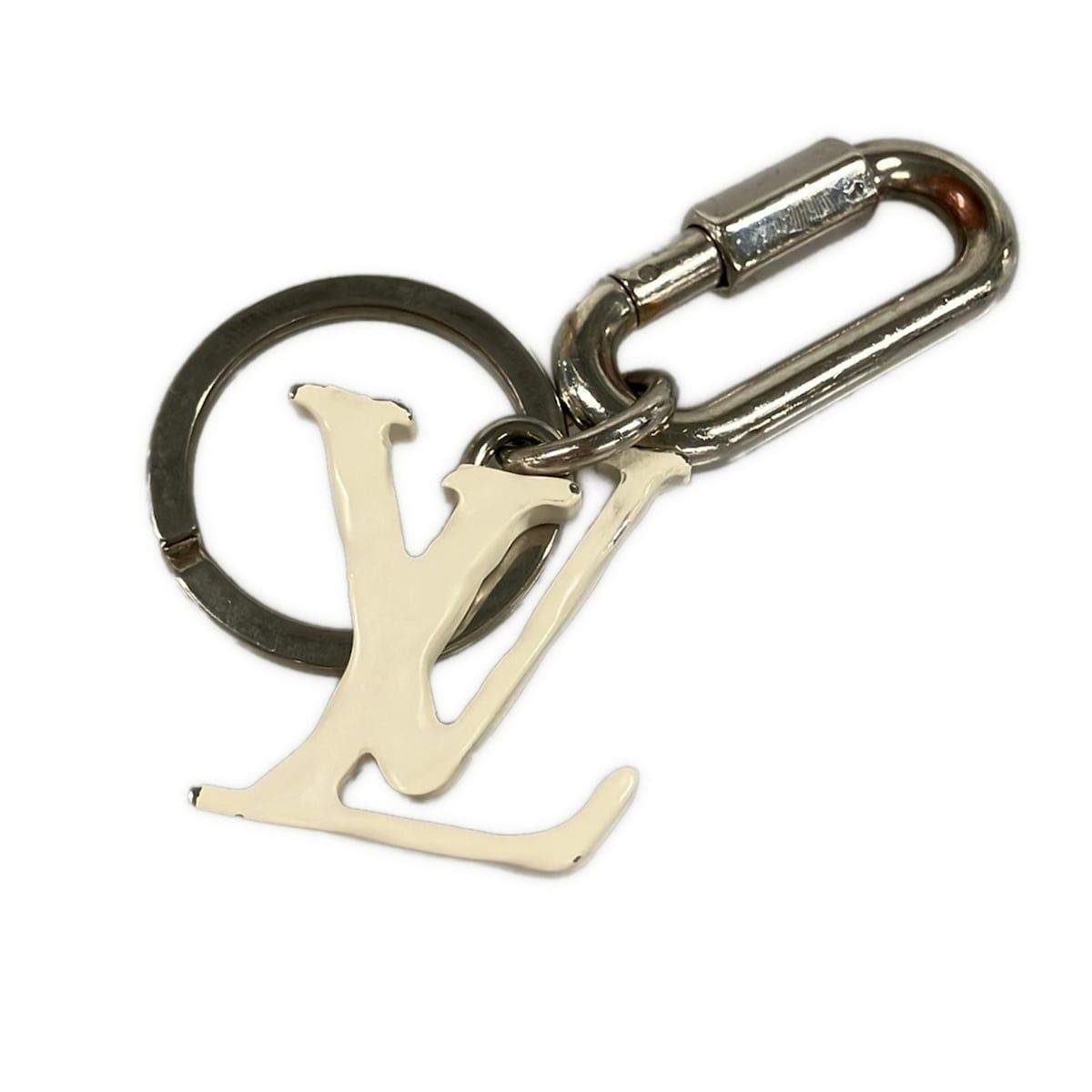 Louis Vuitton Key Holder Porte Cles LV Sharp Silver White