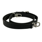 Louis Vuitton Shoulder Strap Black Silver 9 Levels Adjustable Matte Leather
