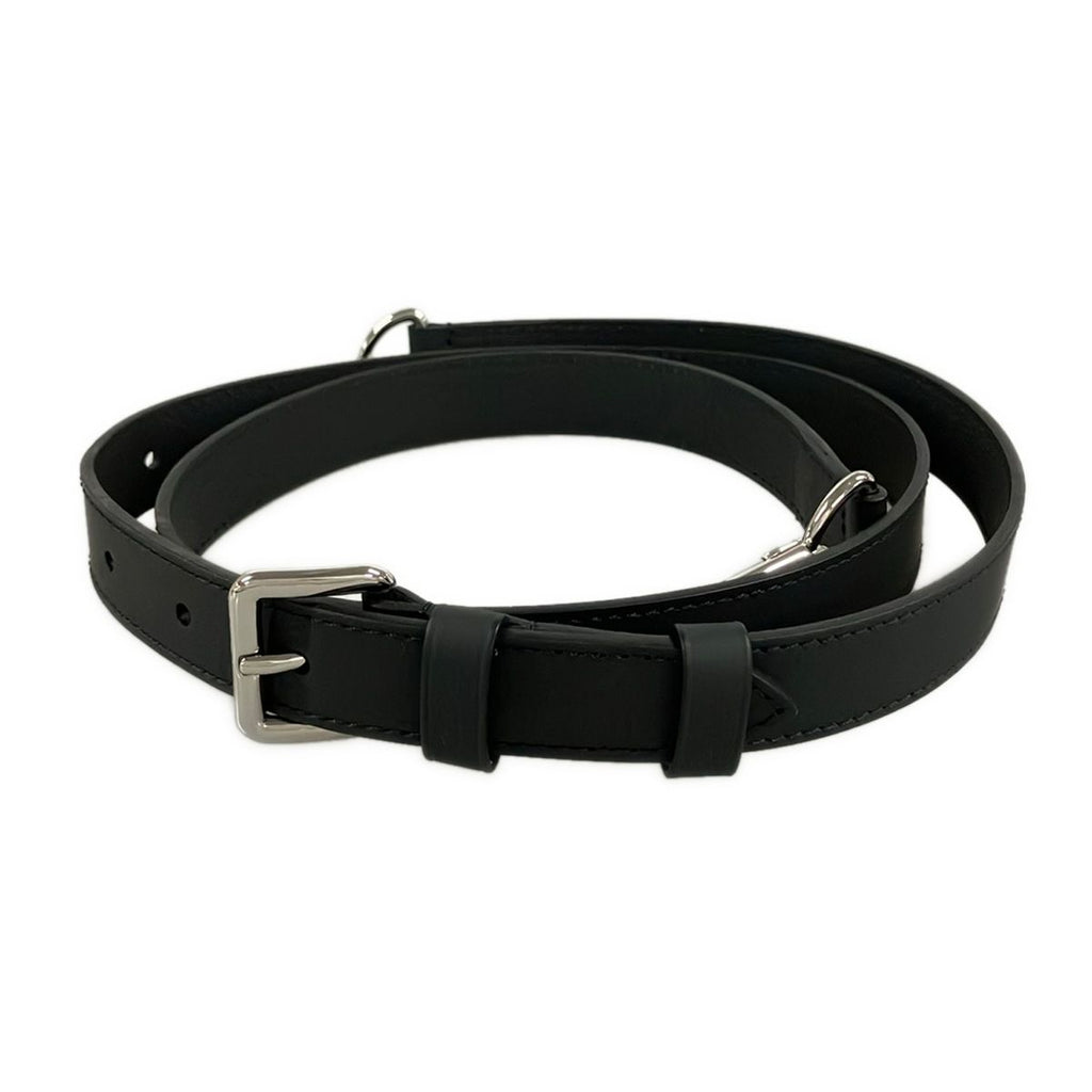 Louis Vuitton Shoulder Strap Black Silver 9 Levels Adjustable Matte Leather — view 2
