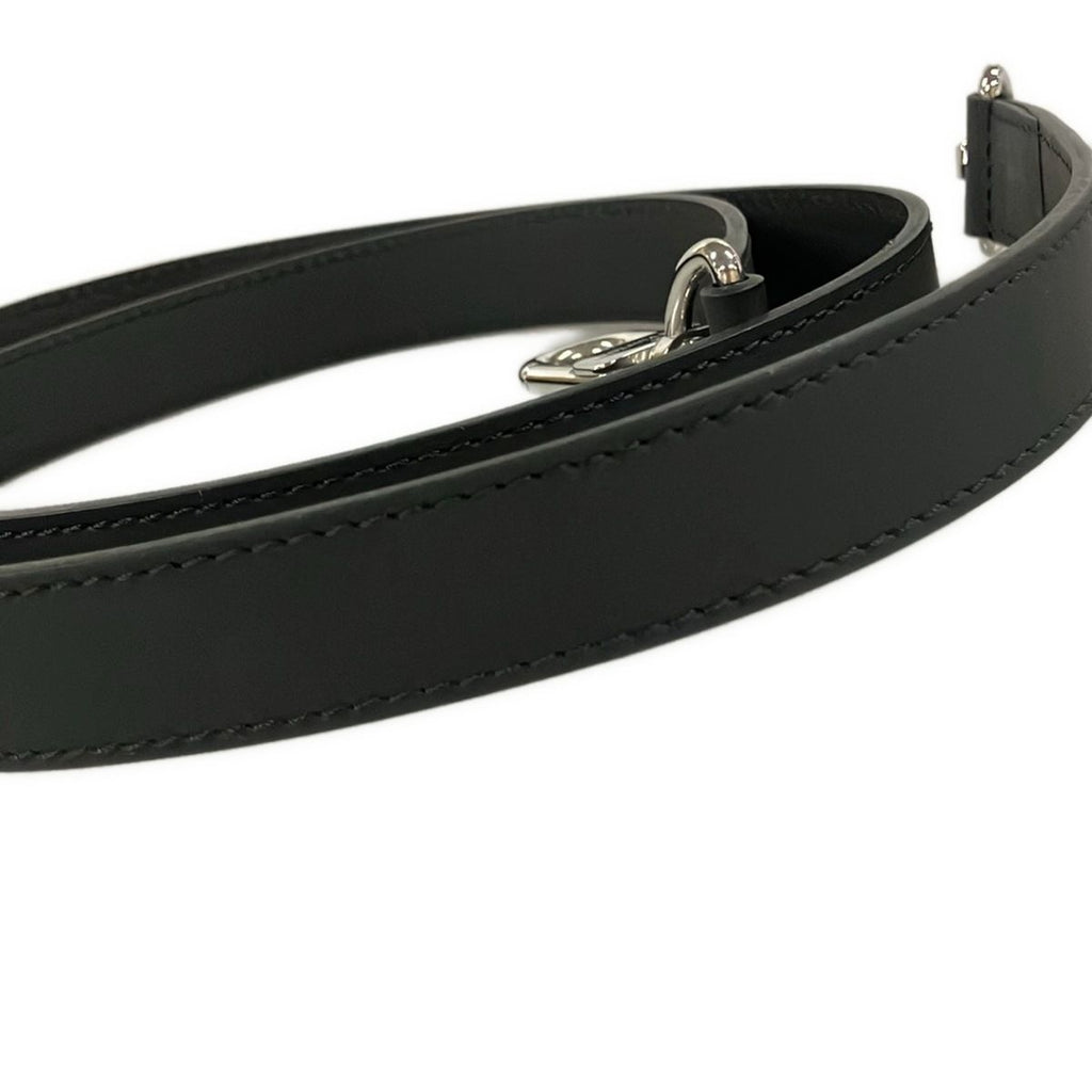 Louis Vuitton Shoulder Strap Black Silver 9 Levels Adjustable Matte Leather — view 6