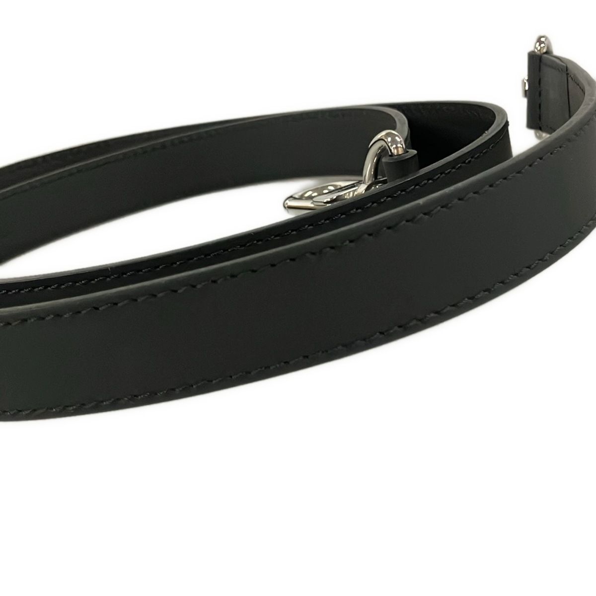 Louis Vuitton Shoulder Strap Black Silver 9 Levels Adjustable Matte Leather — view 6
