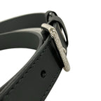 Louis Vuitton Shoulder Strap Black Silver 9 Levels Adjustable Matte Leather — view 3