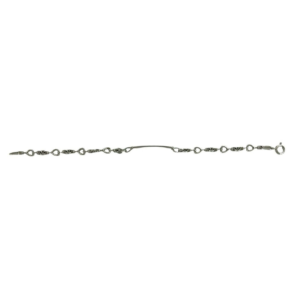 Tiffany & Co Vintage Heart Link ID Bracelet 925 Sterling Silver — view 7
