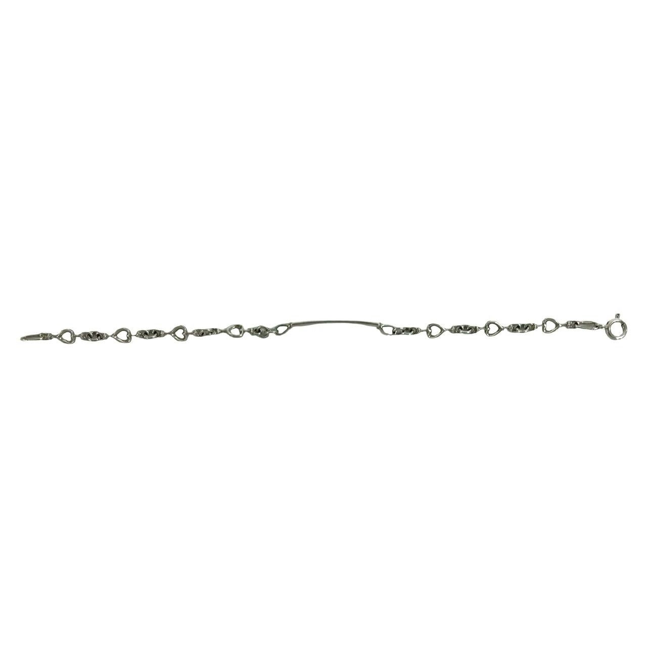 Tiffany & Co Vintage Heart Link ID Bracelet 925 Sterling Silver — view 7