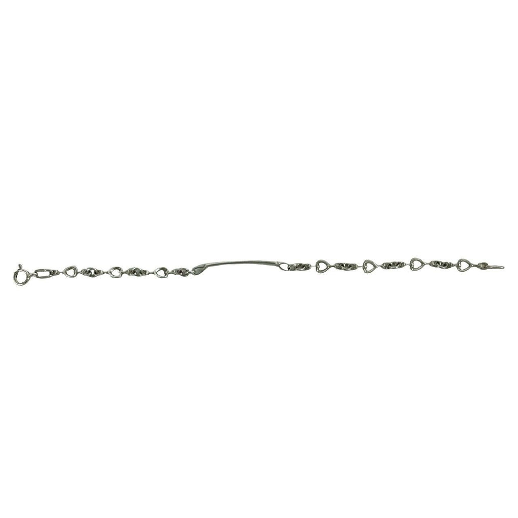 Tiffany & Co Vintage Heart Link ID Bracelet 925 Sterling Silver — view 6