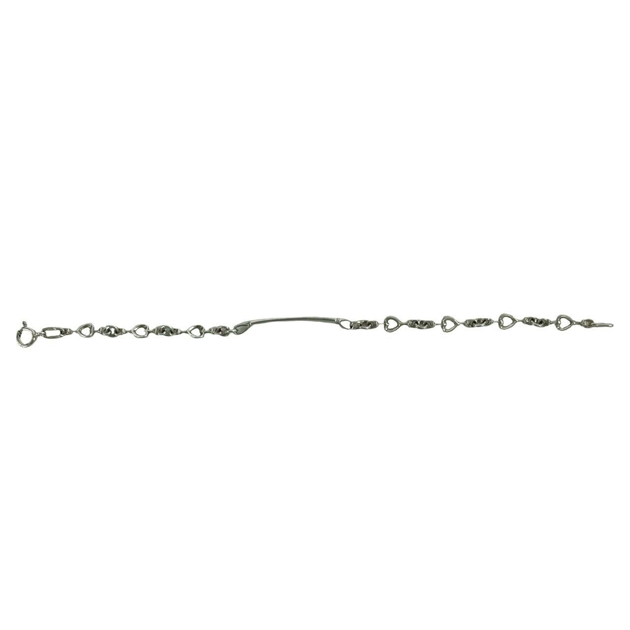 Tiffany & Co Vintage Heart Link ID Bracelet 925 Sterling Silver — view 6