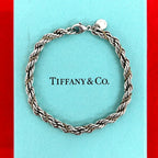 Tiffany & Co Vintage Twisted Trope Bracelet 925 Sterling Silver Gold