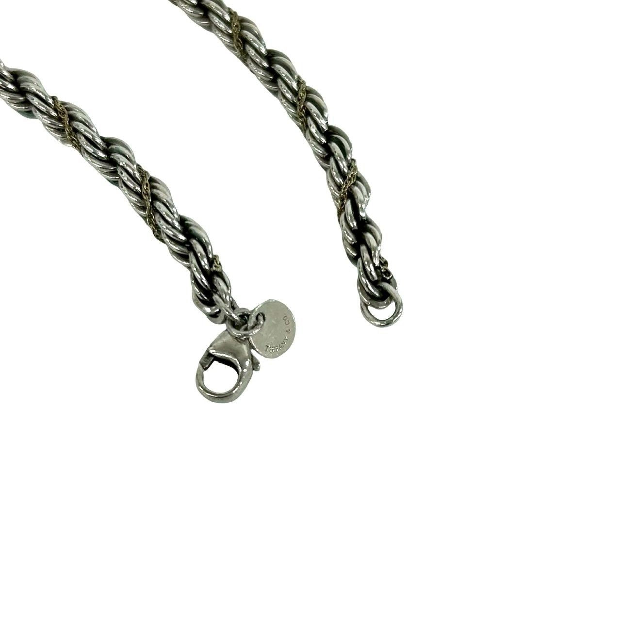 Tiffany & Co Vintage Twisted Trope Bracelet 925 Sterling Silver Gold — view 4