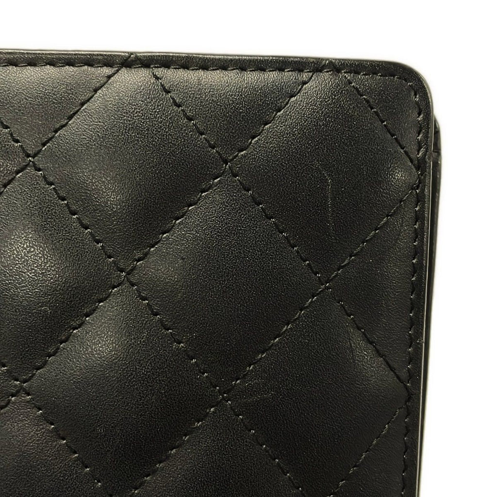 Chanel Wallet Cambon Line Black Silver Leather Lambskin — view 7