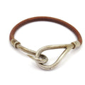 Hermes Bracelet Jumbo Leather Dark Brown Silver