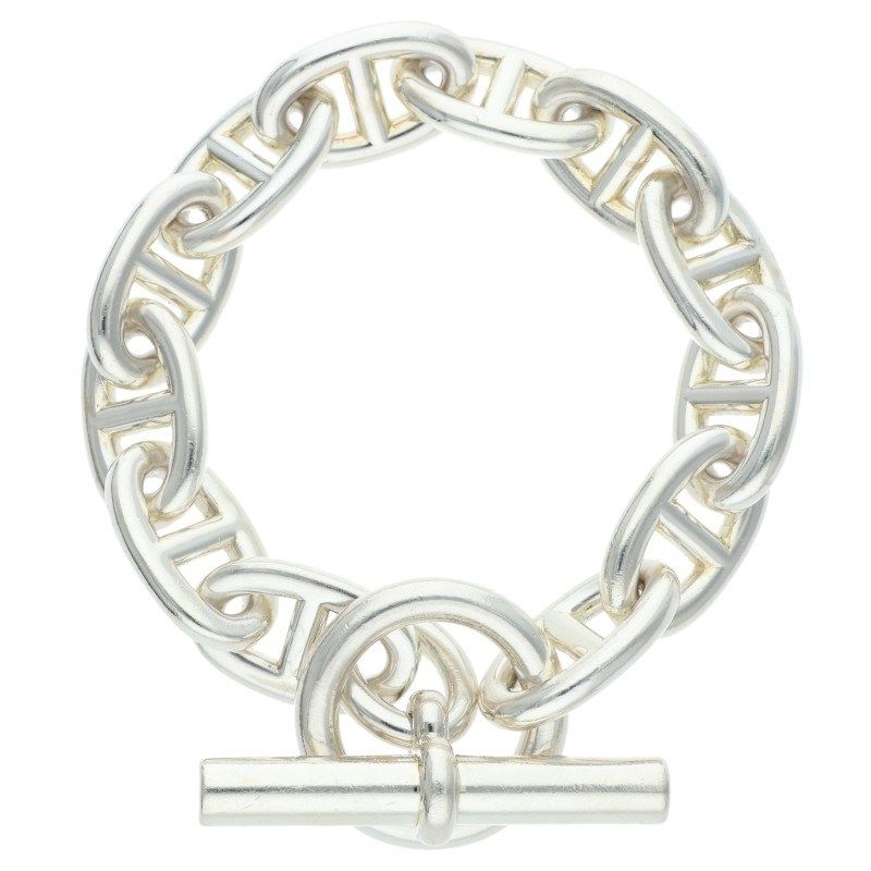 Hermes Chaine D'ancre TGM Silver Bracelet