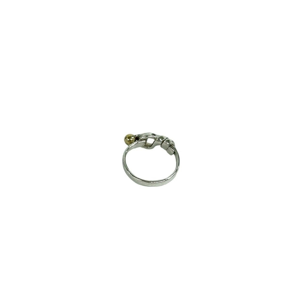 Tiffany & Co Hook &I Love Knot Ring 925 Sterling Silver Gold — view 6