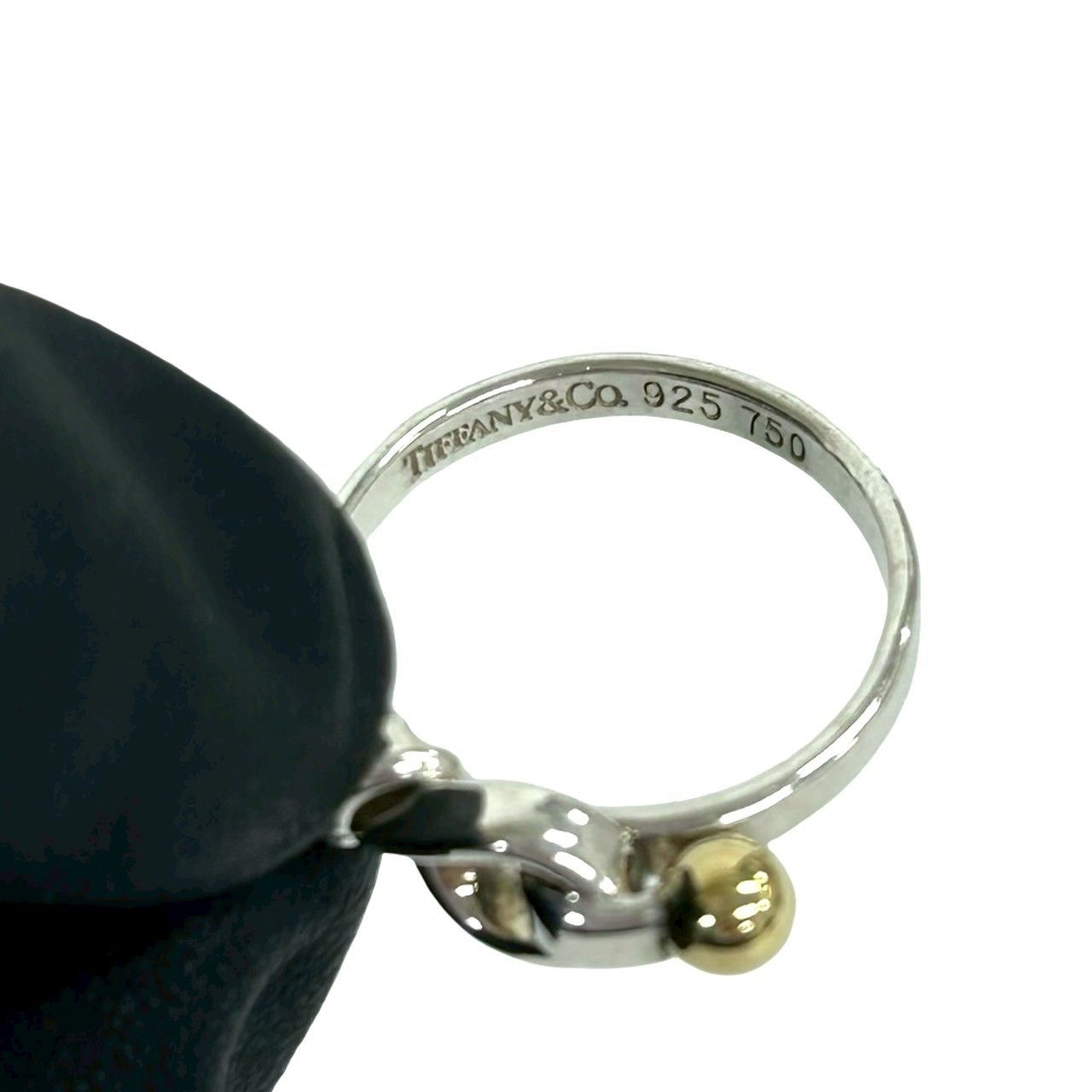Tiffany & Co Hook &I Love Knot Ring 925 Sterling Silver Gold — view 3