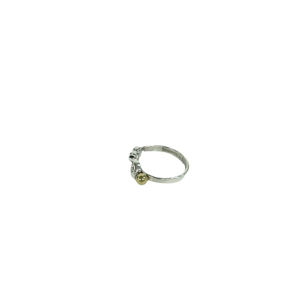 Tiffany & Co Hook &I Love Knot Ring 925 Sterling Silver Gold — view 4