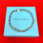 Tiffany & Co Vintage Twisted Trope Bracelet 925 Sterling Silver Gold