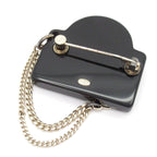 Chanel Brooch Black Gold Clear Rhinestone Chain — view 2