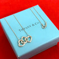 Tiffany & Co Vintage Triple Heart Necklace 925 Sterling Silver