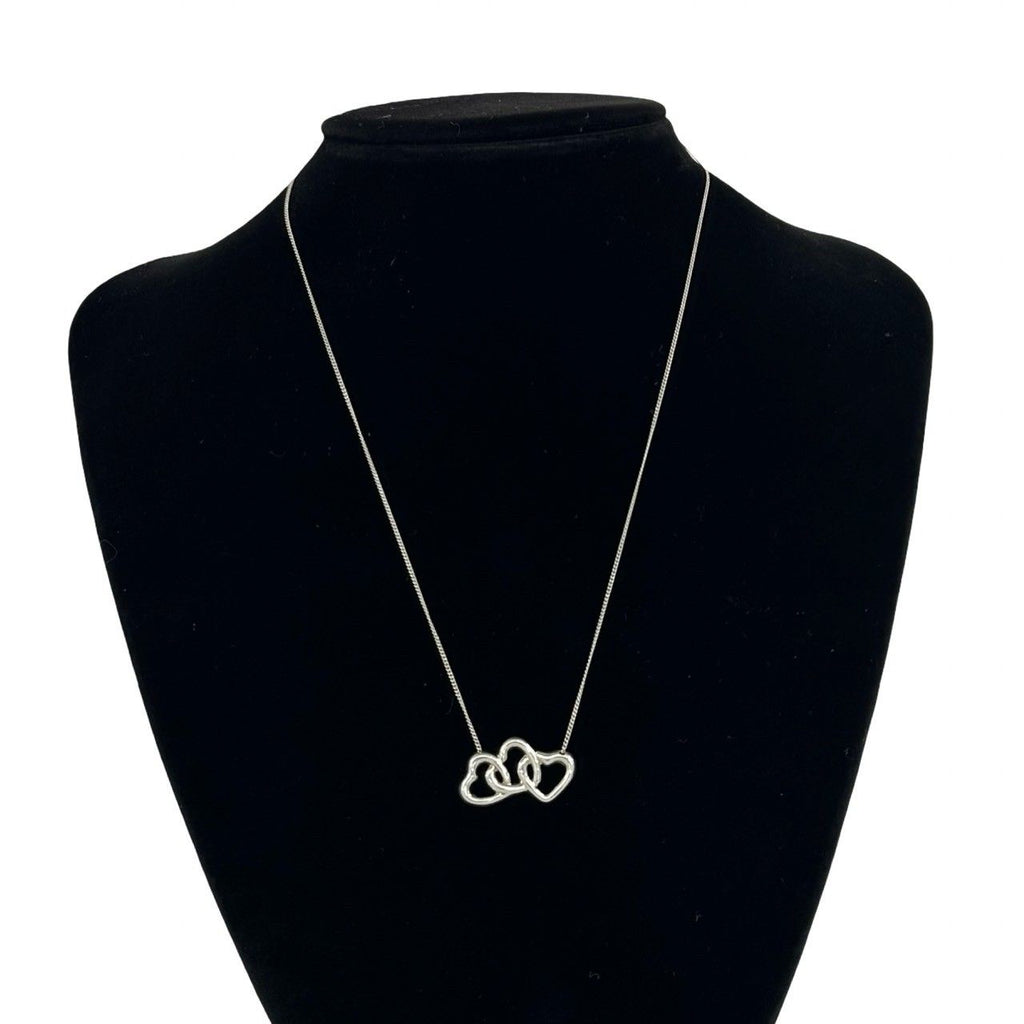 Tiffany & Co Vintage Triple Heart Necklace 925 Sterling Silver — view 2