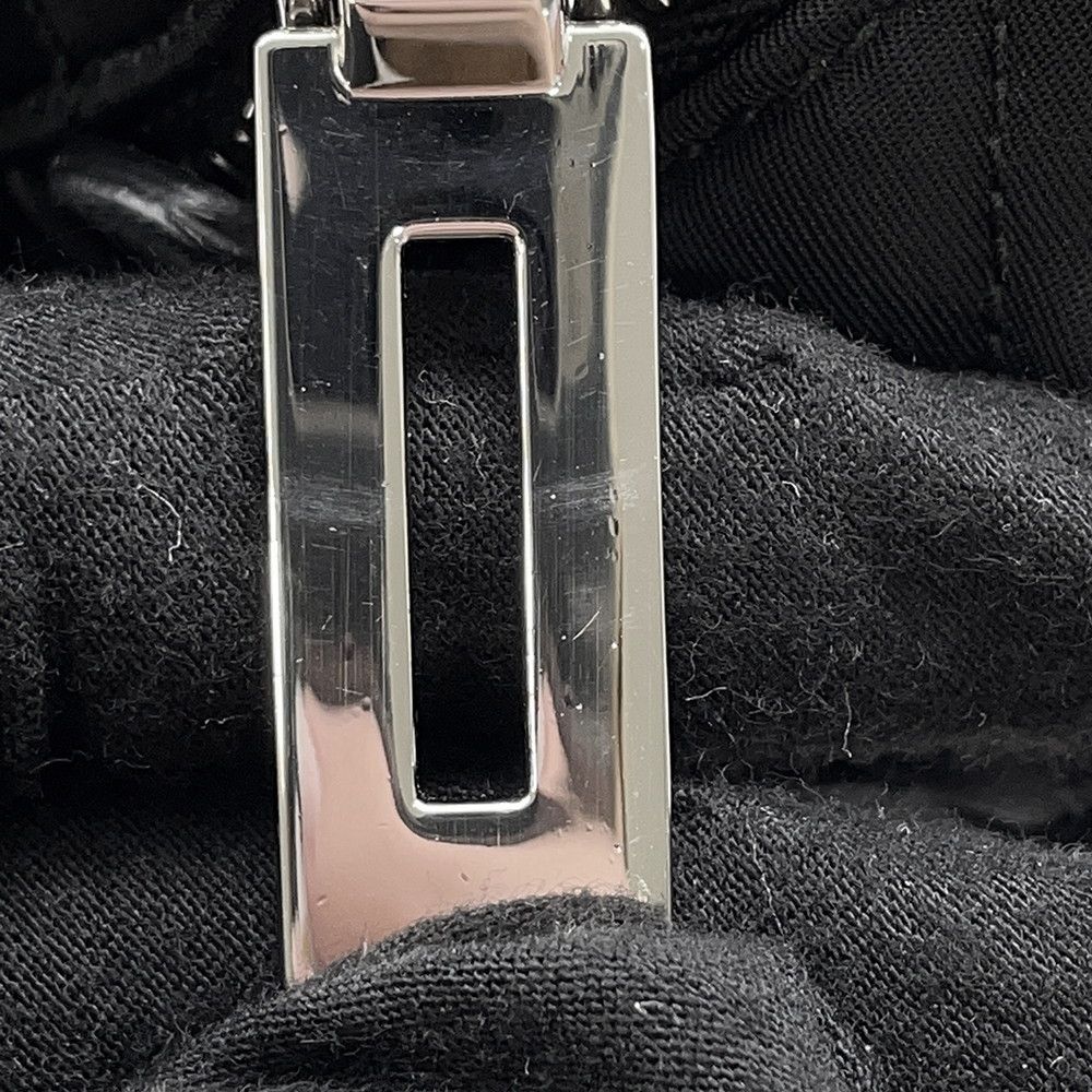 Prada Chain Shoulder Bag Triangle Logo Quilted Nylon Black — view 9