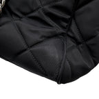 Prada Chain Shoulder Bag Triangle Logo Quilted Nylon Black — view 6