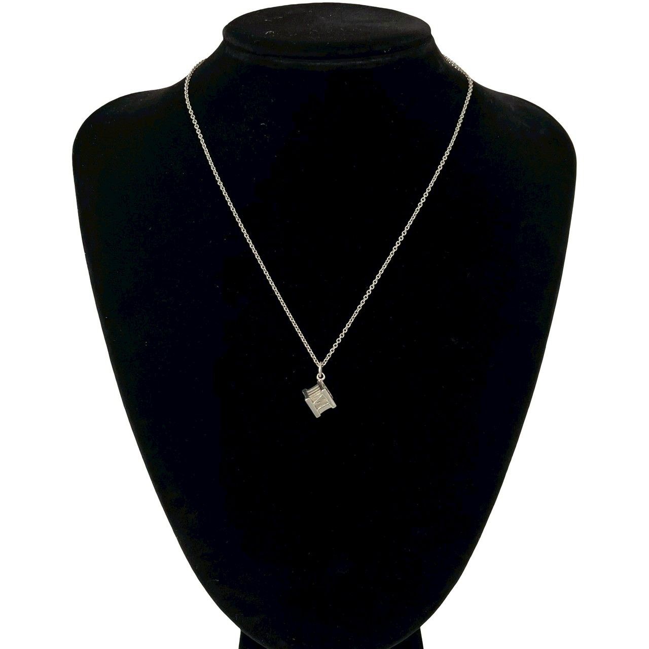 Tiffany & Co Vintage Atlas Cube Necklace 925 Sterling Silver — view 2