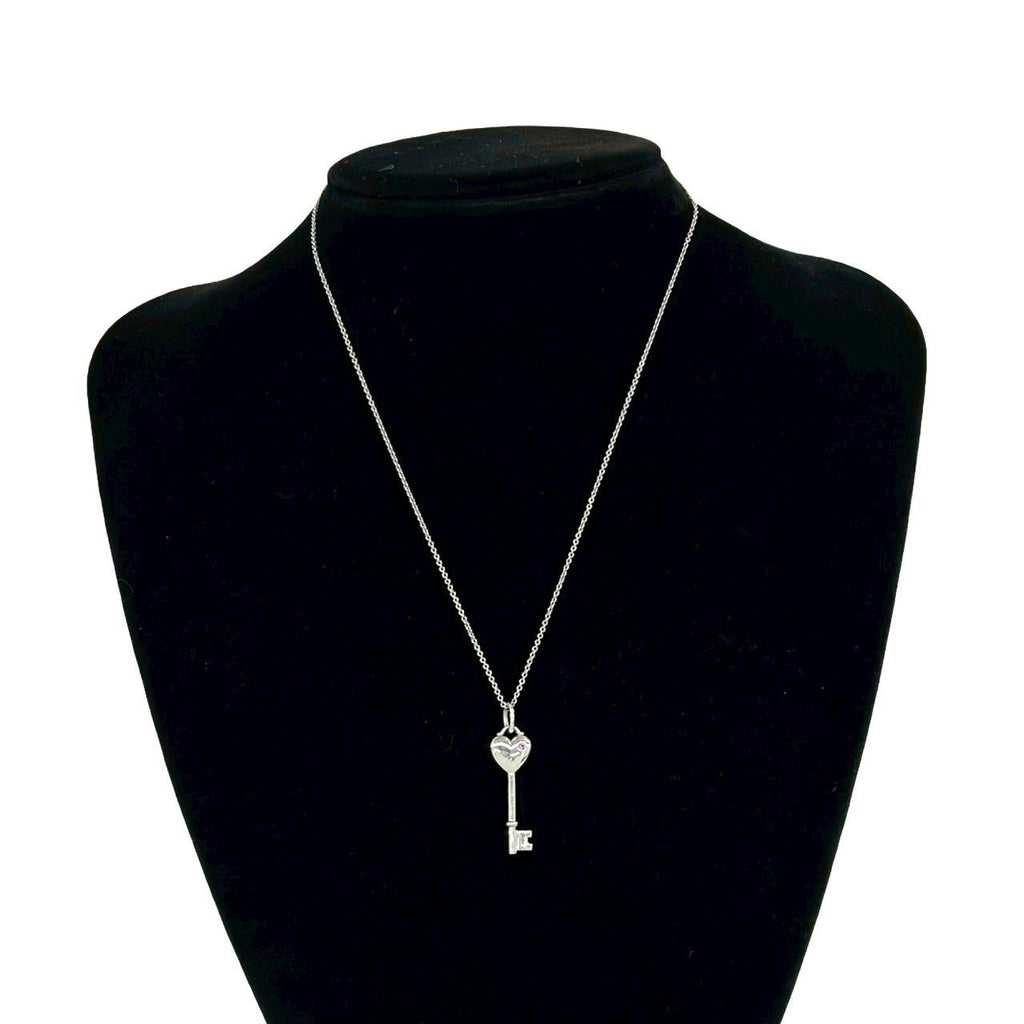 Tiffany & Co Heart Key Necklace 925 Sterling Silver — view 2