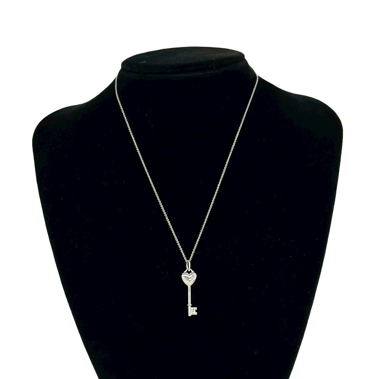 Tiffany & Co Heart Key Necklace 925 Sterling Silver — view 2