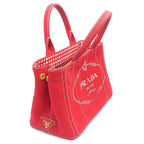 Prada Canapa Mini 2-Way Tote Red Gingham Check — view 2