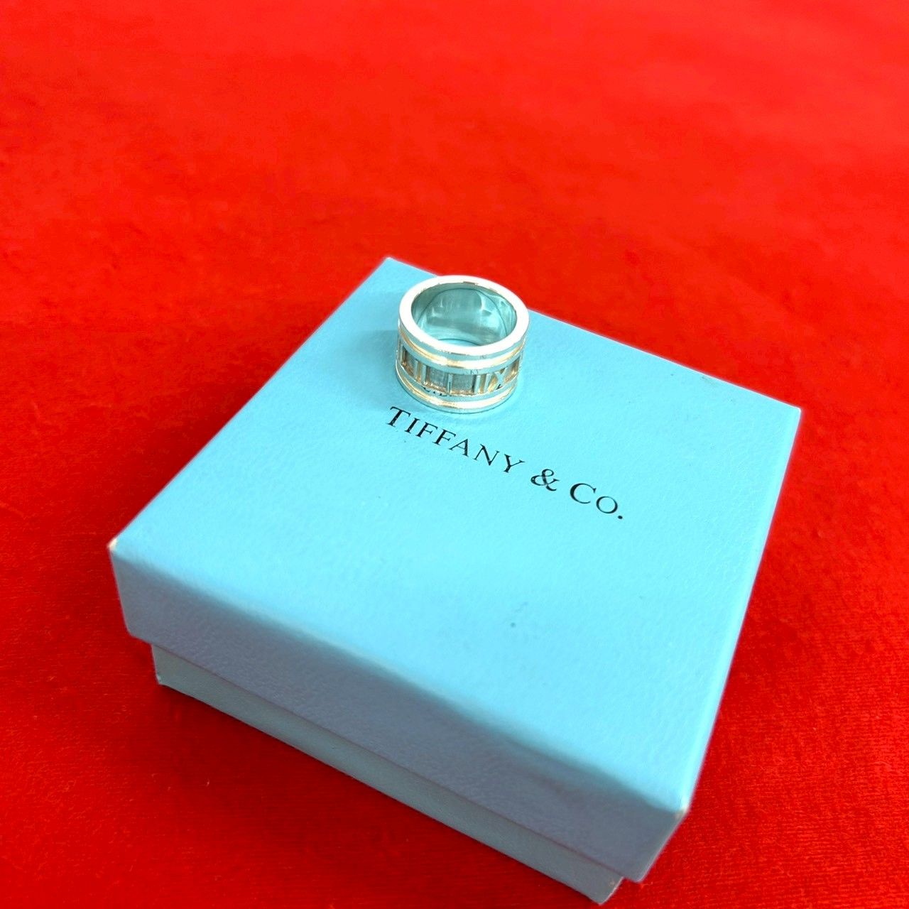 Tiffany & Co Vintage Wide Atlas Ring 925 Sterling Silver