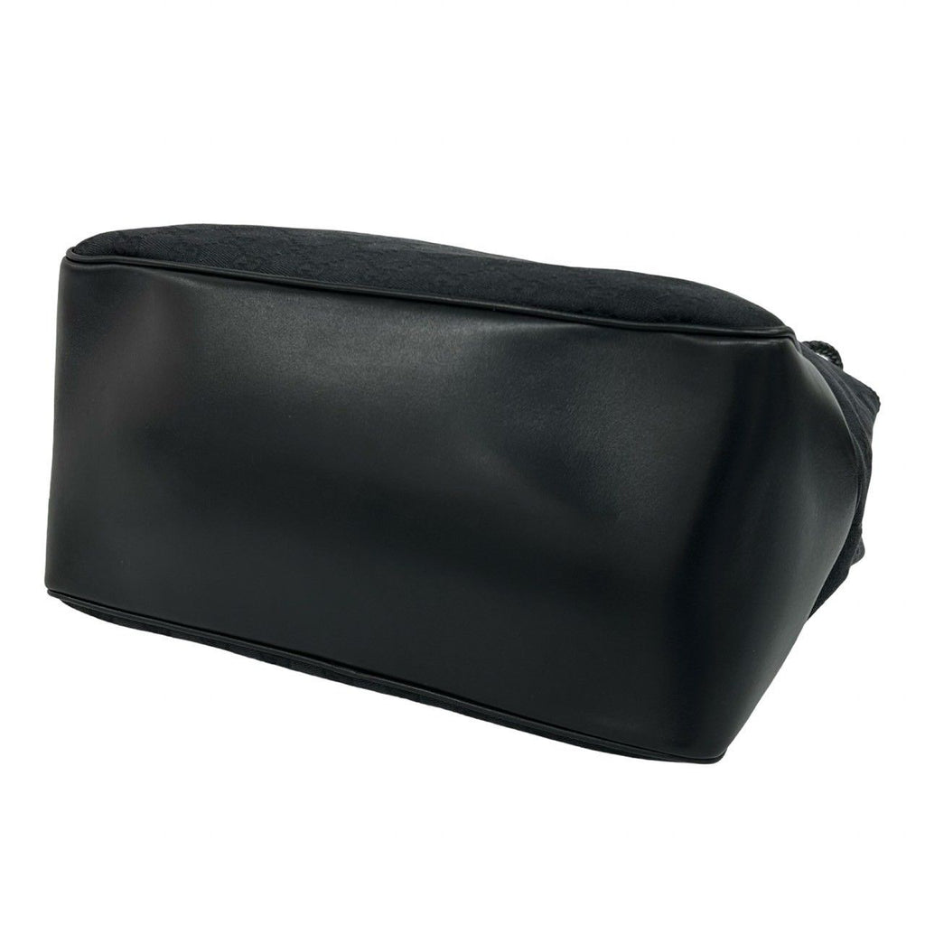 Gucci GG Canvas Pattern Leather Tote Shoulder Bag Black — view 8