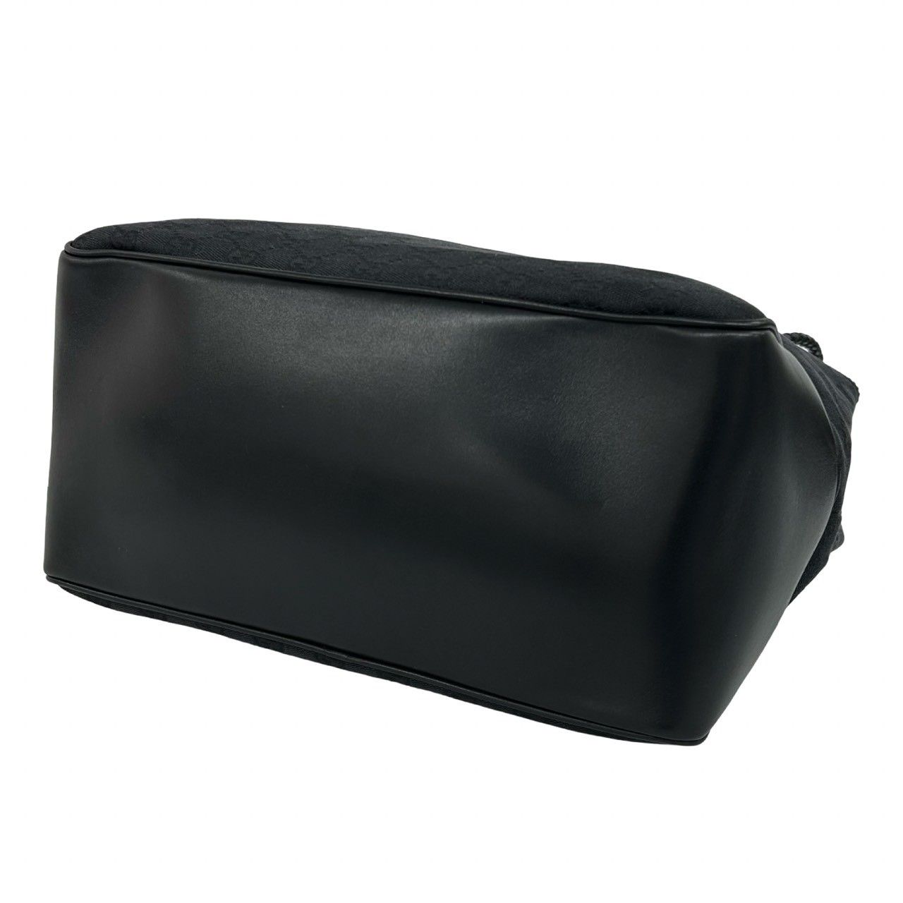 Gucci GG Canvas Pattern Leather Tote Shoulder Bag Black — view 8