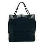 Gucci GG Canvas Pattern Leather Tote Shoulder Bag Black — view 3
