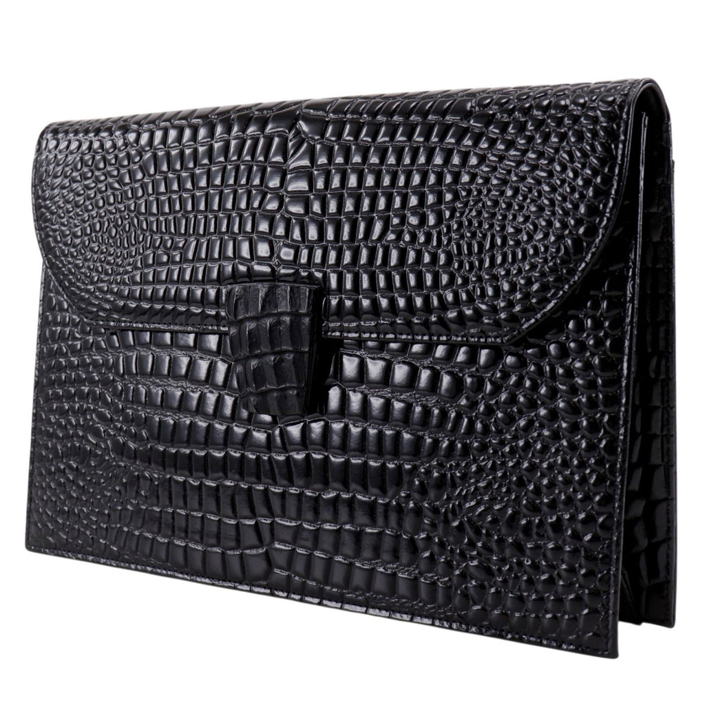 Saint Laurent Clutch Embossed Leather Black — view 2