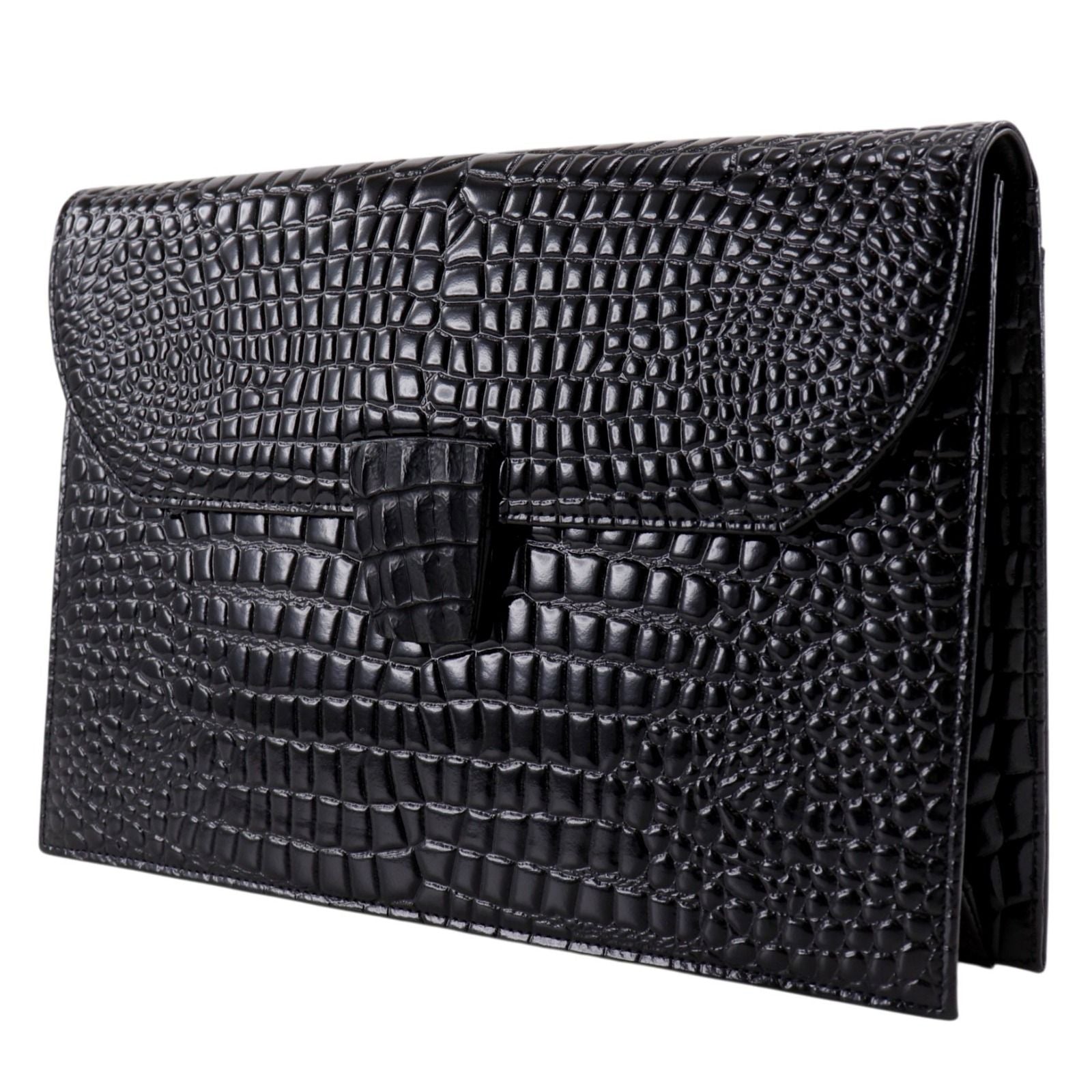 Saint Laurent Clutch Embossed Leather Black — view 2