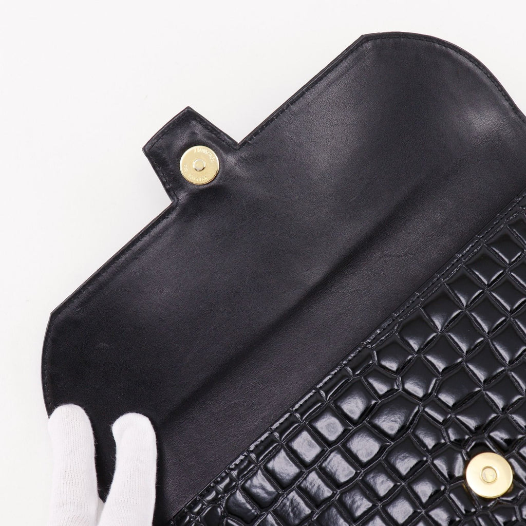 Saint Laurent Clutch Embossed Leather Black — view 5