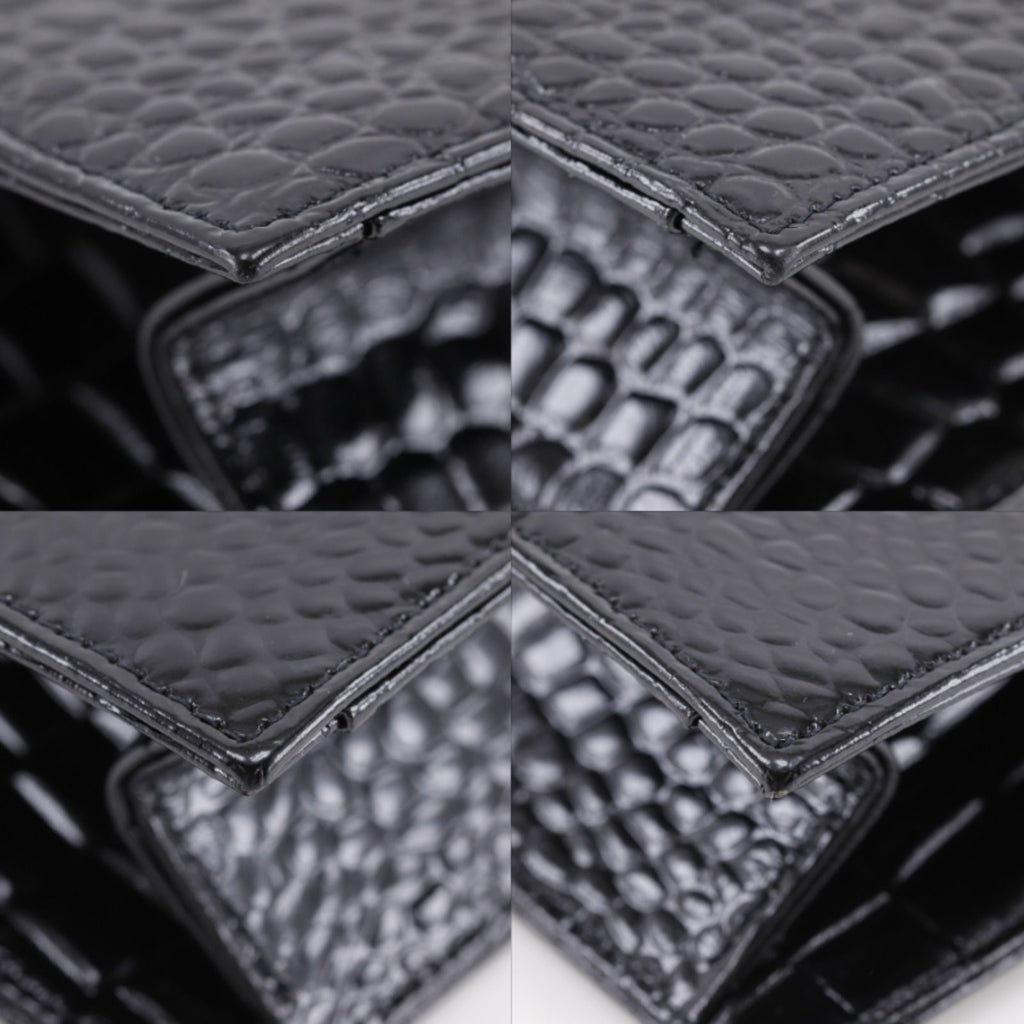 Saint Laurent Clutch Embossed Leather Black — view 4