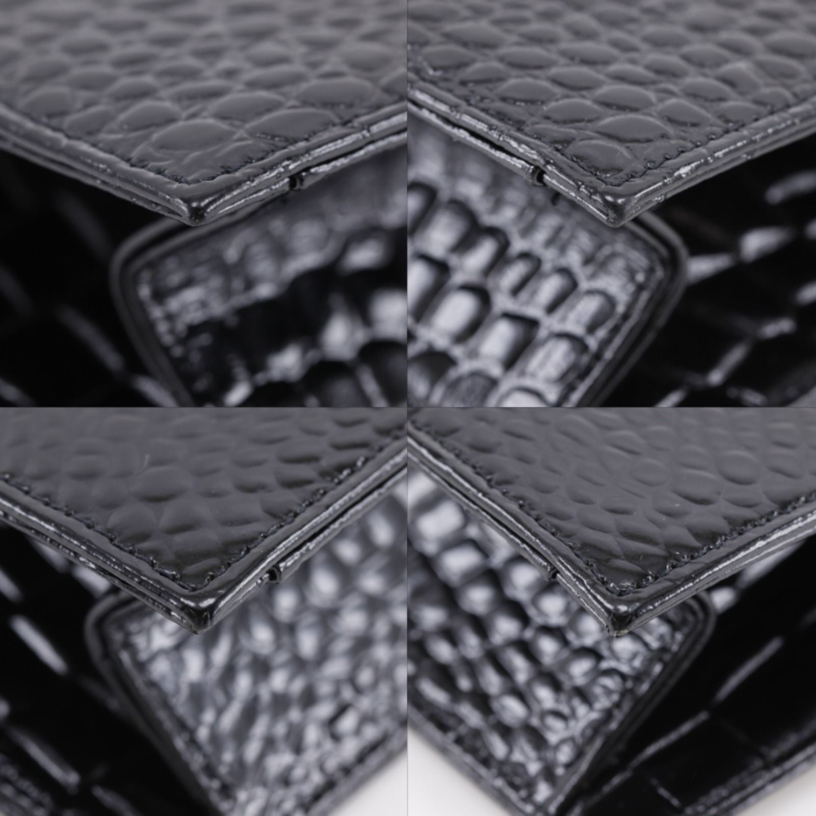 Saint Laurent Clutch Embossed Leather Black — view 4