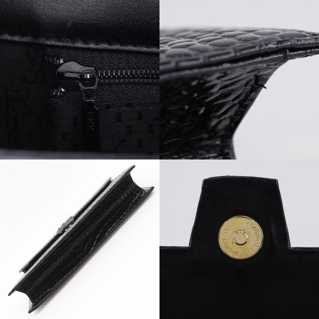 Saint Laurent Clutch Embossed Leather Black — view 9