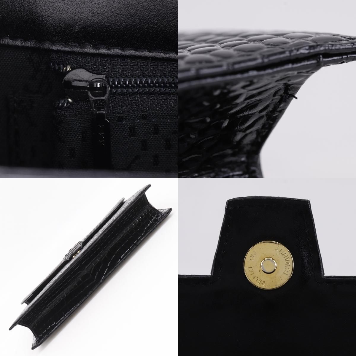 Saint Laurent Clutch Embossed Leather Black — view 9