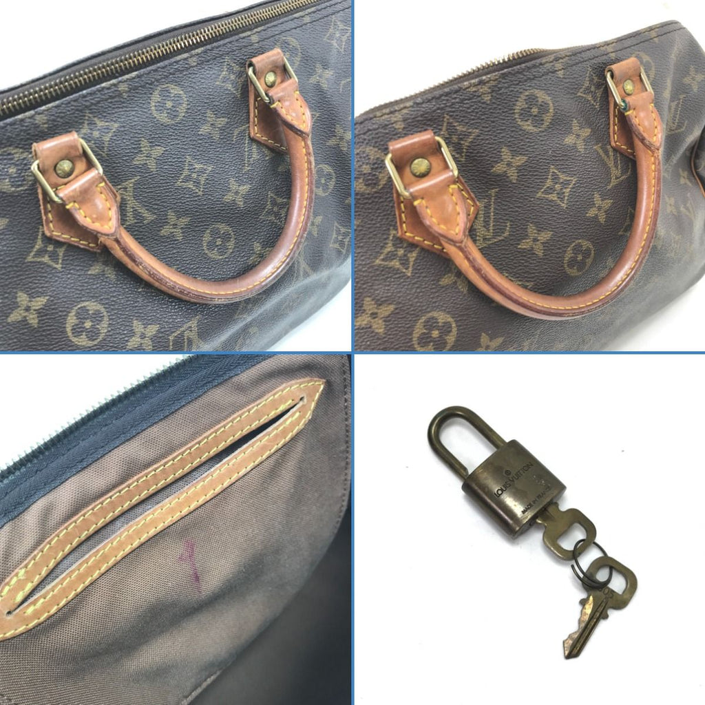 Louis Vuitton Handbag Monogram Speedy 30 with Key & Padlock — view 7