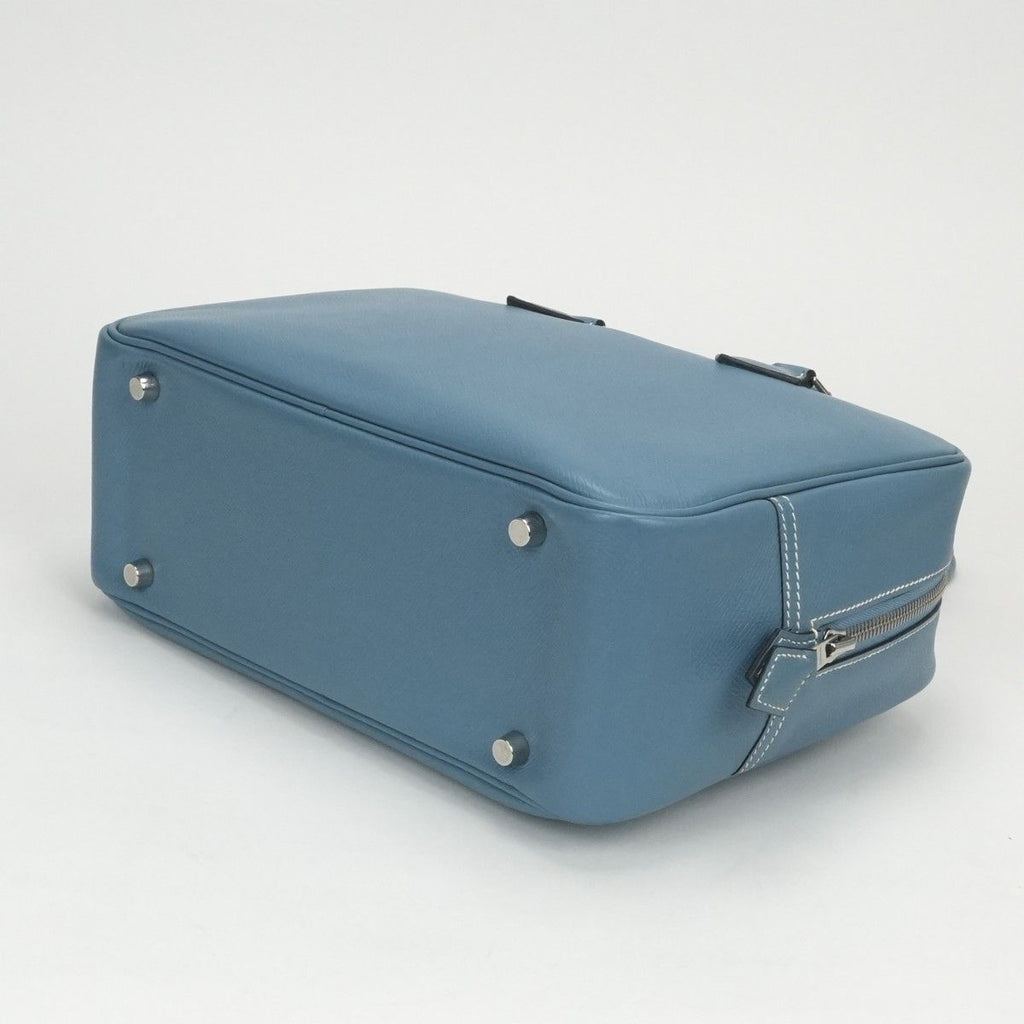 Hermes Plume 28 Tote Epsom Bluejean Blue Silver Handbag Business Veau — view 5