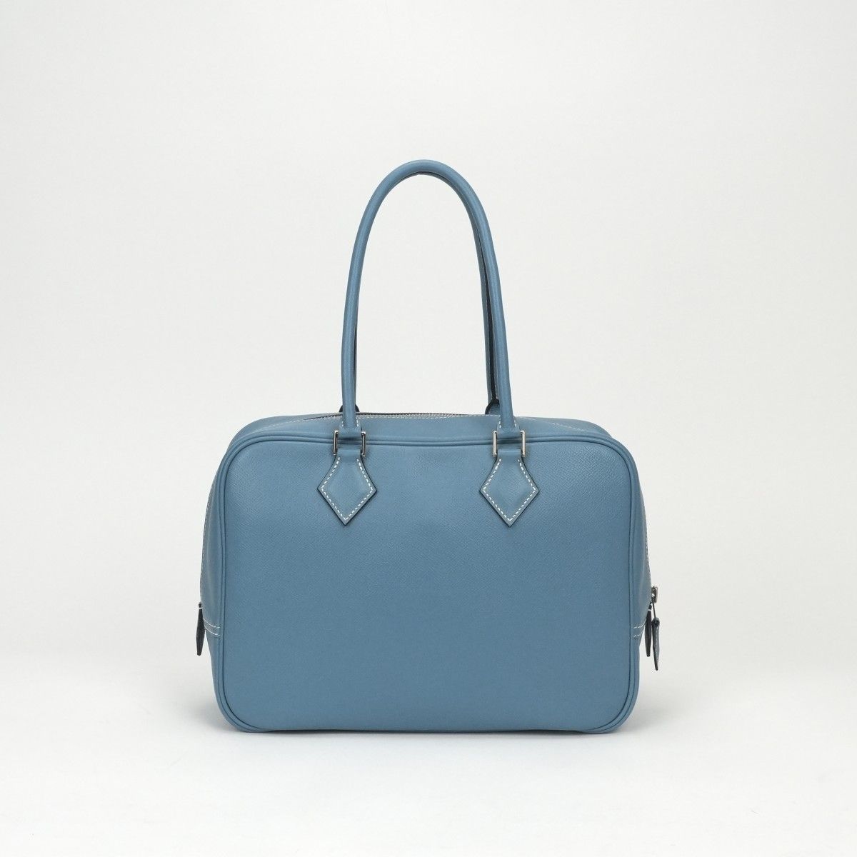 Hermes Plume 28 Tote Epsom Bluejean Blue Silver Handbag Business Veau