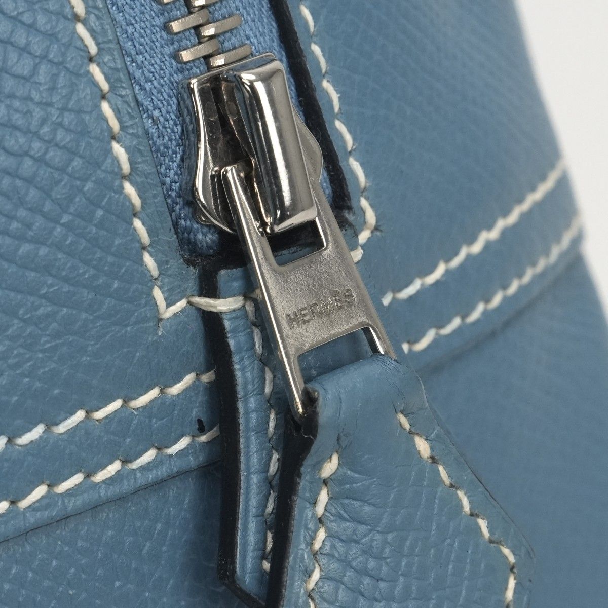 Hermes Plume 28 Tote Epsom Bluejean Blue Silver Handbag Business Veau — view 7