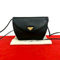 Saint Laurent Vintage YSL Logo Leather Mini Shoulder Bag Black