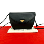 Saint Laurent Vintage YSL Logo Leather Mini Shoulder Bag Black