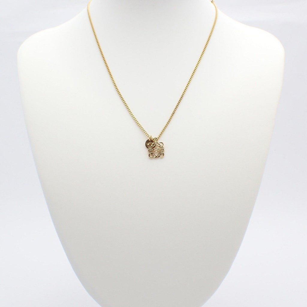 Loewe Anagram Necklace 925 Sterling Silver Gold — view 9