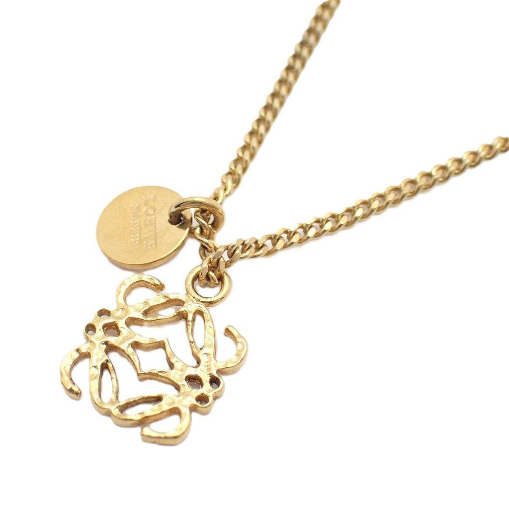 Loewe Anagram Necklace 925 Sterling Silver Gold